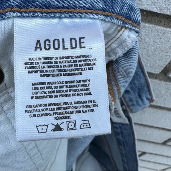 Agolde Criss Cross Denim Jean Short Symbol - Picture 10 of 11